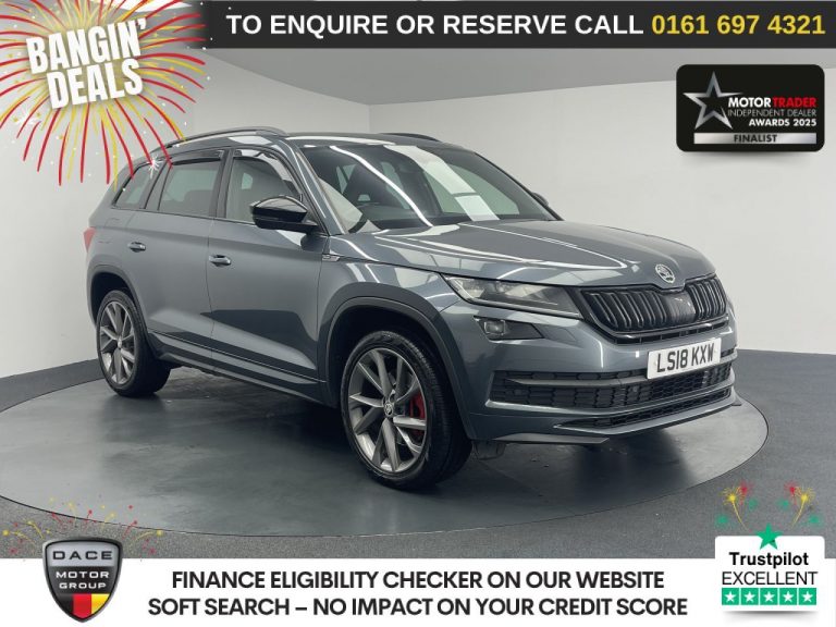 Used 2018 GREY SKODA KODIAQ SUV 2.0 TSI SportLine SUV 5dr Petrol DSG 4WD Euro 6 (s/s) (7 Seat) (180 ps) PETROL (reg. 2018-04-12) (Automatic) for sale in Stockport