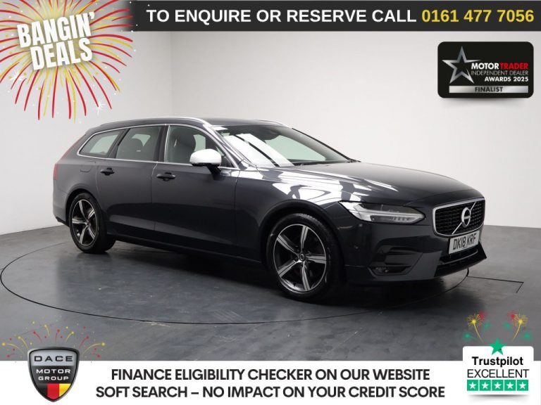 Used 2018 GREY VOLVO V90 Estate 2.0 T4 R-Design Estate 5dr Petrol Auto Euro 6 (s/s) (190 ps) PETROL (reg. 2018-03-29) (Automatic) for sale in Stockport