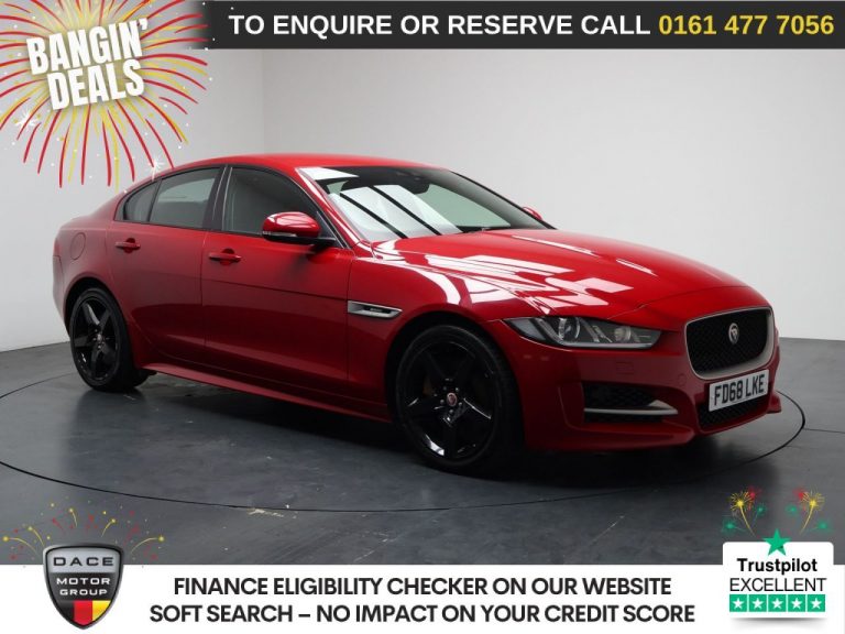 Used 2018 RED JAGUAR XE Saloon 2.0i GPF R-Sport Saloon 4dr Petrol Auto Euro 6 (s/s) (200 ps) PETROL (reg. 2018-12-13) (Automatic) for sale in Stockport