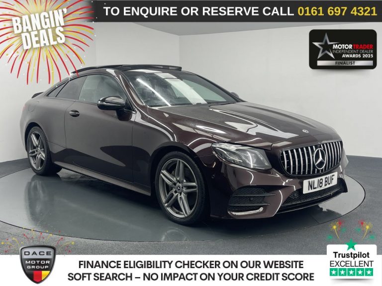 Used 2018 RED MERCEDES-BENZ E-CLASS Coupe 2.0 E220d AMG Line (Premium Plus) Coupe 2dr Diesel G-Tronic+ Euro 6 (s/s) (194 ps) DIESEL (reg. 2018-03-26) (Automatic) for sale in Stockport