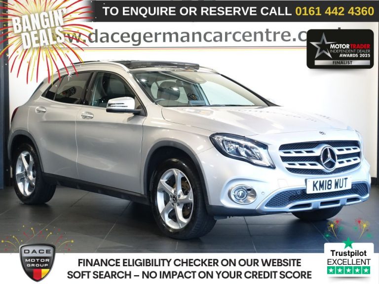 Used 2018 SILVER MERCEDES-BENZ GLA SUV 2.1 GLA200d Sport (Premium Plus) SUV 5dr Diesel 7G-DCT Euro 6 (s/s) (136 ps) DIESEL (reg. 2018-03-29) (Automatic) for sale in Stockport
