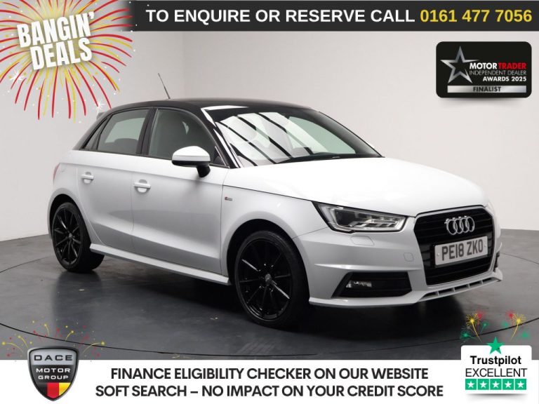 Used 2018 WHITE AUDI A1 Hatchback 1.4 TFSI S line Sportback 5dr Petrol S Tronic Euro 6 (s/s) (Nav) (125 ps) PETROL (reg. 2018-03-26) (Automatic) for sale in Stockport