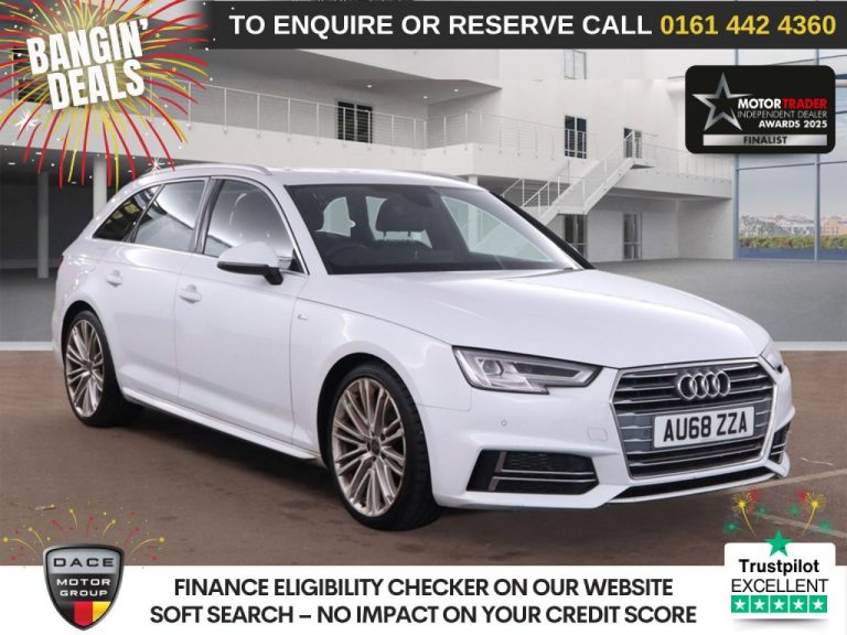 Used 2018 WHITE AUDI A4 AVANT Estate 2.0 TFSI S line Estate 5dr Petrol S Tronic Euro 6 (s/s) (190 ps) Â£4190 EXTRAS PETROL (reg. 2018-09-11) (Automatic) for sale in Stockport