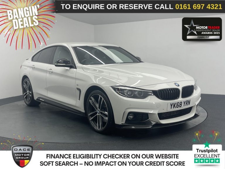 Used 2018 WHITE BMW 4 SERIES GRAN COUPE Hatchback 2.0 420d M Sport Hatchback 5dr Diesel Auto xDrive Euro 6 (s/s) (190 ps) DIESEL (reg. 2018-10-23) (Automatic) for sale in Stockport