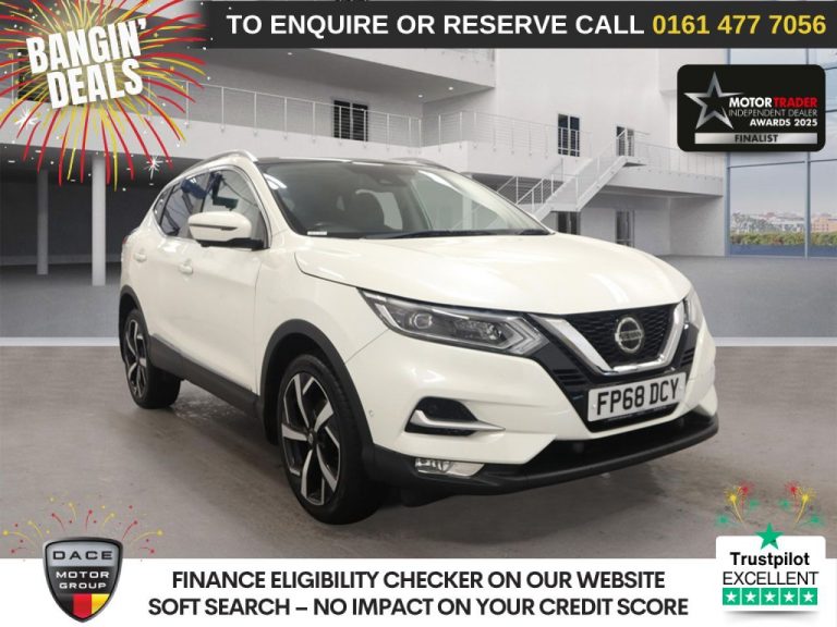 Used 2018 WHITE NISSAN QASHQAI SUV 1.3 DIG-T Tekna SUV 5dr Petrol DCT Auto Euro 6 (s/s) (160 ps) PETROL (reg. 2018-11-30) (Automatic) for sale in Stockport