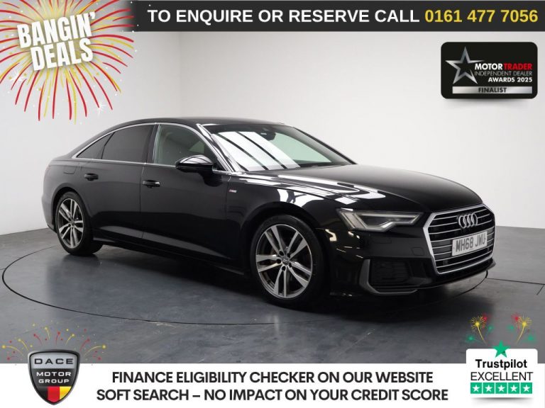 Used 2019 BLACK AUDI A6 SALOON Saloon 2.0 TDI 40 S line Saloon 4dr Diesel S Tronic Euro 6 (s/s) (204 ps) DIESEL (reg. 2019-02-26) (Automatic) for sale in Stockport