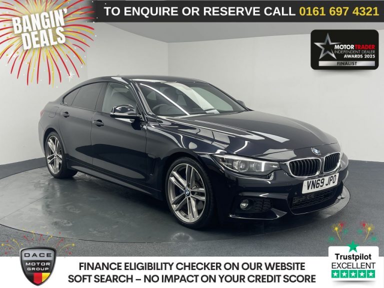 Used 2019 BLACK BMW 4 SERIES GRAN COUPE Hatchback 2.0 420d M Sport Hatchback 5dr Diesel Auto Euro 6 (s/s) (190 ps) DIESEL (reg. 2019-11-22) (Automatic) for sale in Stockport