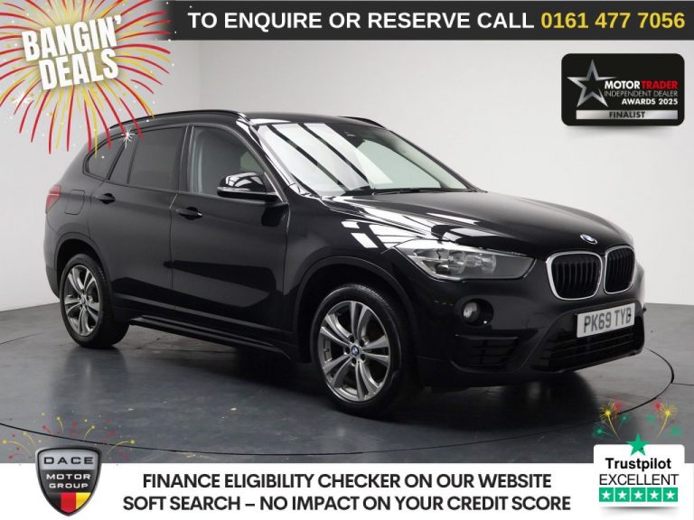 Used 2019 BLACK BMW X1 SUV 1.5 18i GPF Sport SUV 5dr Petrol DCT sDrive Euro 6 (s/s) (140 ps) PETROL (reg. 2019-09-30) (Automatic) for sale in Stockport