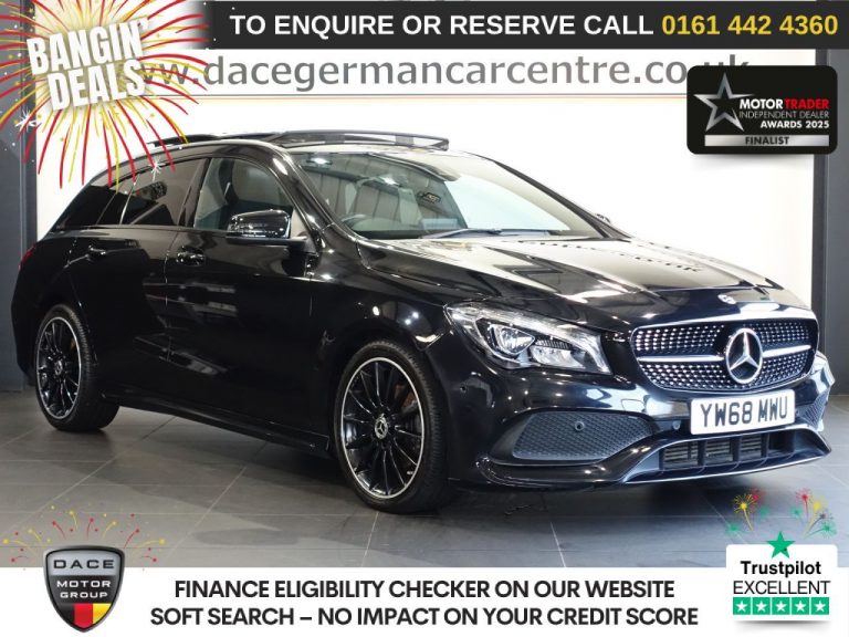 Used 2019 BLACK MERCEDES-BENZ CLA Estate 1.6 CLA200 AMG Line Night Edition (Plus) Shooting Brake 5dr Petrol 7G-DCT Euro 6 (s/s) (156 ps) Â£6275 EXTRAS PETROL (reg. 2019-01-30) (Automatic) for sale in Stockport