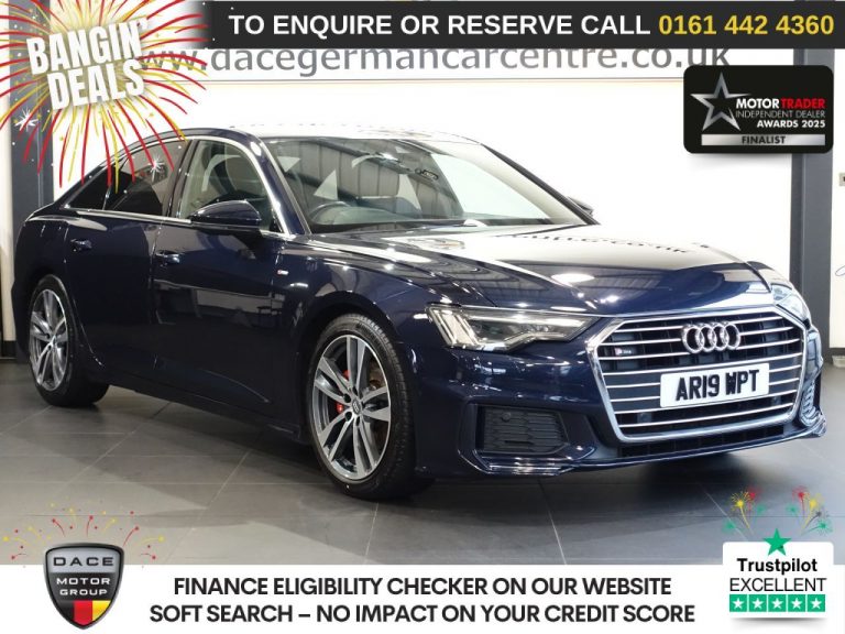 Used 2019 BLUE AUDI A6 SALOON Saloon 2.0 TDI 40 S line Saloon 4dr Diesel S Tronic Euro 6 (s/s) (204 ps) DIESEL (reg. 2019-08-31) (Automatic) for sale in Stockport