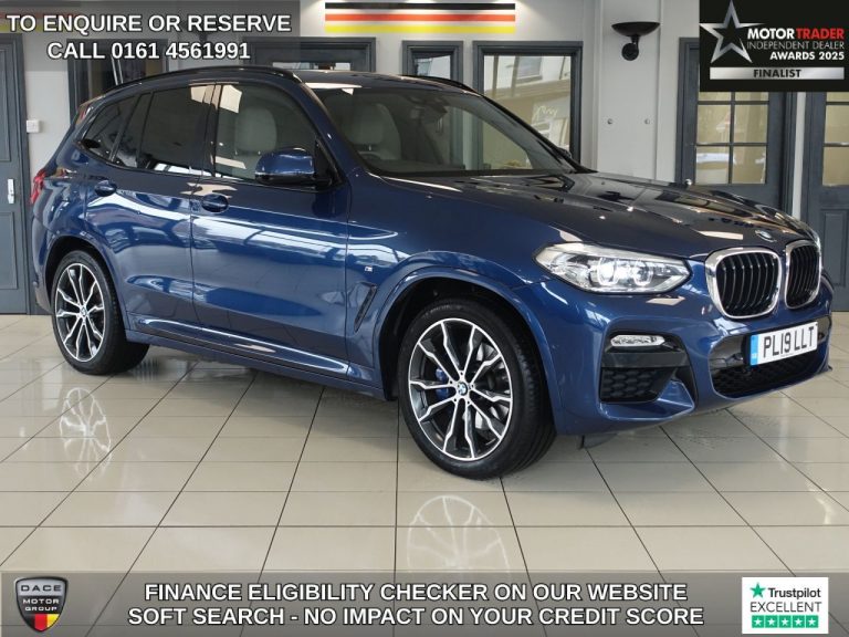 Used 2019 BLUE BMW X3 SUV 2.0 20d M Sport SUV 5dr Diesel Auto xDrive Euro 6 (s/s) (190 ps) DIESEL (reg. 2019-06-28) (Automatic) for sale in Stockport