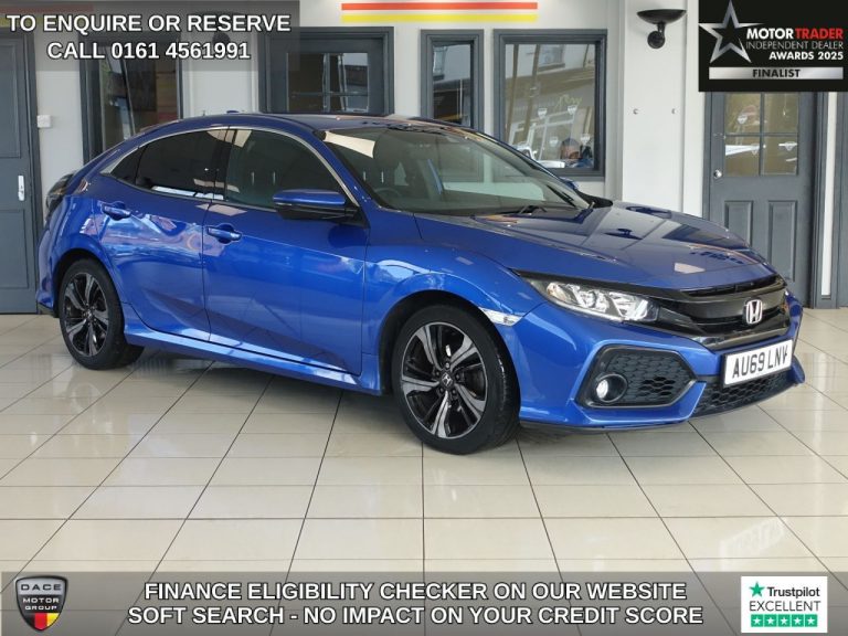 Used 2019 BLUE HONDA CIVIC Hatchback 1.0 VTEC Turbo SR Hatchback 5dr Petrol CVT Euro 6 (s/s) (126 ps) PETROL (reg. 2019-09-30) (Automatic) for sale in Stockport