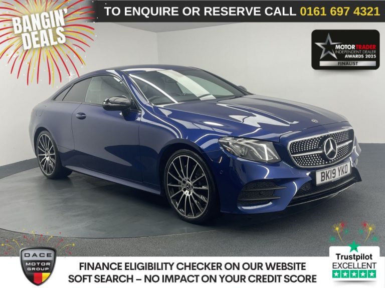 Used 2019 BLUE MERCEDES-BENZ E-CLASS Coupe 2.0 E220d AMG Line Coupe 2dr Diesel G-Tronic+ Euro 6 (s/s) (194 ps) DIESEL (reg. 2019-08-23) (Automatic) for sale in Stockport