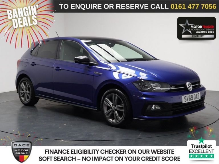 Used 2019 BLUE VOLKSWAGEN POLO Hatchback 1.0 TSI GPF R-Line Hatchback 5dr Petrol DSG Euro 6 (s/s) (115 ps) PETROL (reg. 2019-09-12) (Automatic) for sale in Stockport