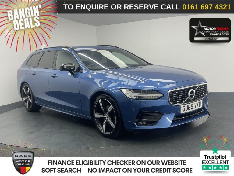 Used 2019 BLUE VOLVO V90 Estate 2.0 D4 R-Design Plus Estate 5dr Diesel Auto Euro 6 (s/s) (190 ps) DIESEL (reg. 2019-11-08) (Automatic) for sale in Stockport
