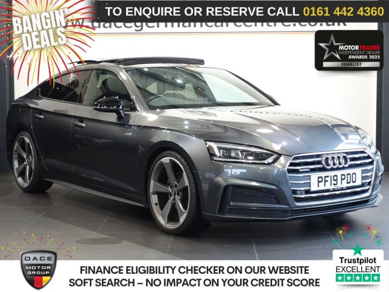 Used 2019 GREY AUDI A5 Hatchback 2.0 TFSI 35 Black Edition Sportback 5dr Petrol S Tronic Euro 6 (s/s) (150 ps) PETROL (reg. 2019-05-13) (Automatic) for sale in Stockport