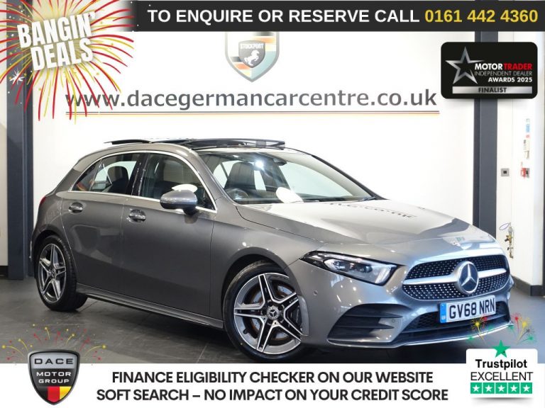 Used 2019 GREY MERCEDES-BENZ A-CLASS Hatchback 2.0 A250 AMG Line (Premium Plus) Hatchback 5dr Petrol 7G-DCT Euro 6 (s/s) (224 ps) PETROL (reg. 2019-01-10) (Automatic) for sale in Stockport
