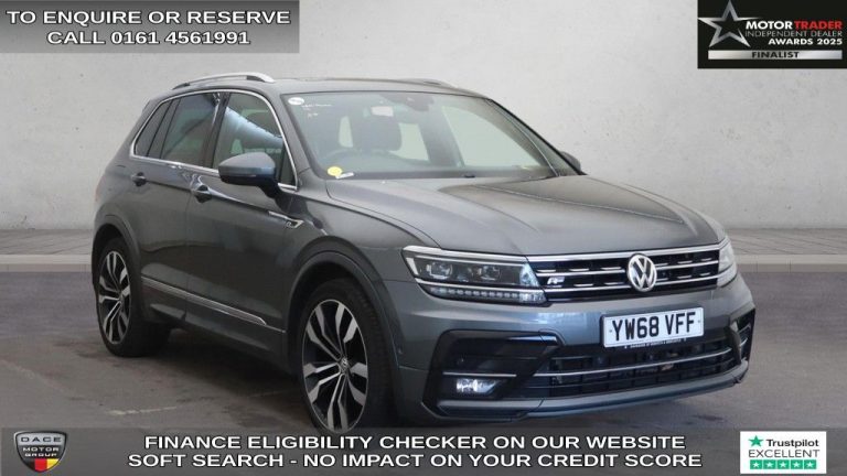 Used 2019 GREY VOLKSWAGEN TIGUAN SUV 2.0 TDI R-Line SUV 5dr Diesel DSG Euro 6 (s/s) (150 ps) DIESEL (reg. 2019-02-19) (Automatic) for sale in Stockport