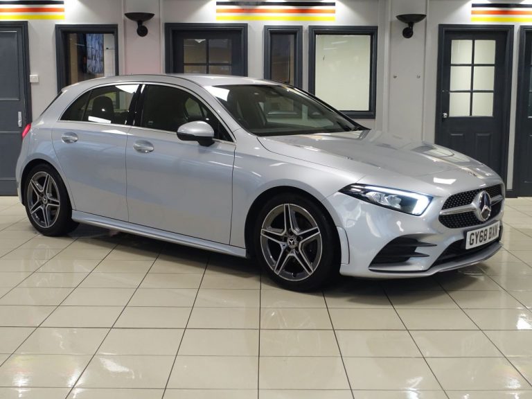 Used 2019 SILVER MERCEDES-BENZ A-CLASS Hatchback 1.3 A200 AMG Line Hatchback 5dr Petrol 7G-DCT Euro 6 (s/s) (163 ps) PETROL (reg. 2019-01-01) (Automatic) for sale in Stockport