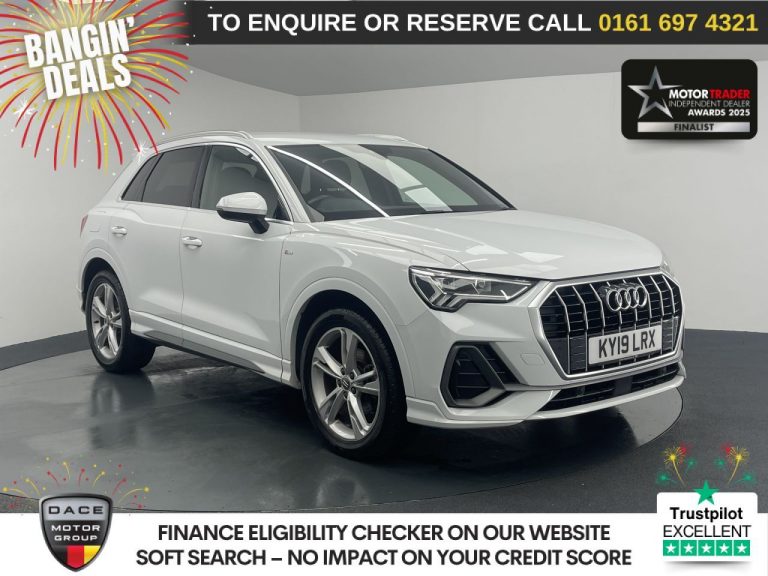 Used 2019 WHITE AUDI Q3 SUV 2.0 TDI 35 S line SUV 5dr Diesel S Tronic Euro 6 (s/s) (150 ps) DIESEL (reg. 2019-03-15) (Automatic) for sale in Stockport