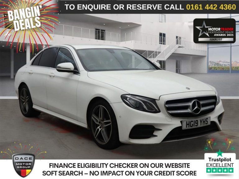 Used 2019 WHITE MERCEDES-BENZ E-CLASS Saloon 2.0 E220d AMG Line Saloon 4dr Diesel G-Tronic+ Euro 6 (s/s) (194 ps) DIESEL (reg. 2019-04-25) (Automatic) for sale in Stockport