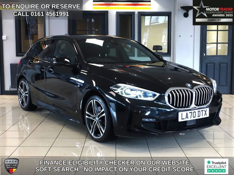 Used 2020 BLACK BMW 1 SERIES Hatchback 118i M Sport 1.5 Hatchback 5dr Petrol DCT Euro 6 PETROL (reg. 2020-12-31) (Automatic) for sale in Stockport