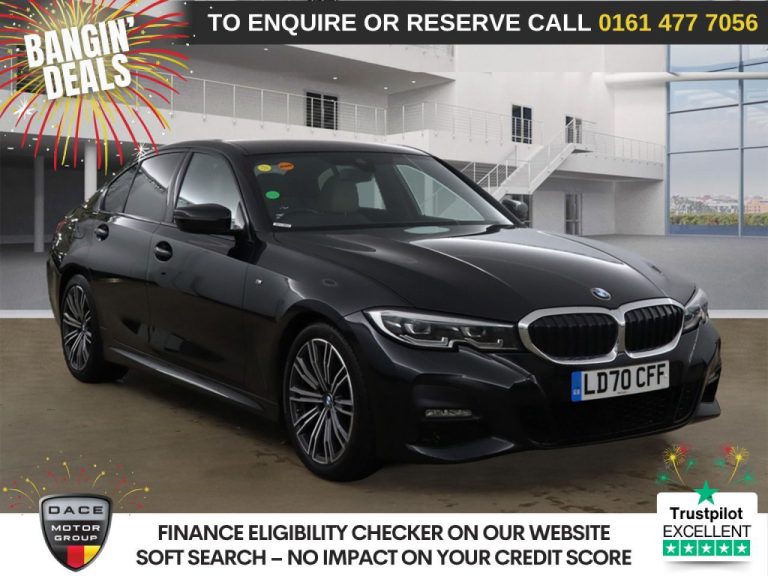 Used 2020 BLACK BMW 3 SERIES Saloon 2.0 320i M Sport Saloon 4dr Petrol Auto Euro 6 (s/s) (184 ps) PETROL (reg. 2020-09-21) (Automatic) for sale in Stockport