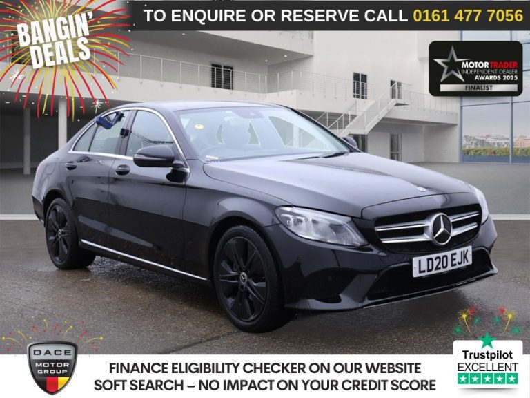 Used 2020 BLACK MERCEDES-BENZ C-CLASS Saloon 1.5 C200 MHEV EQ Boost Sport Saloon 4dr Petrol G-Tronic+ Euro 6 (s/s) (198 ps) PETROL (reg. 2020-03-17) (Automatic) for sale in Stockport