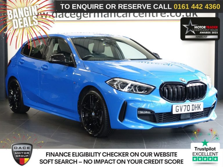Used 2020 BLUE BMW 1 SERIES Hatchback 2.0 120d M Sport Hatchback 5dr Diesel Auto xDrive Euro 6 (s/s) (190 ps) DIESEL (reg. 2020-12-31) (Automatic) for sale in Stockport