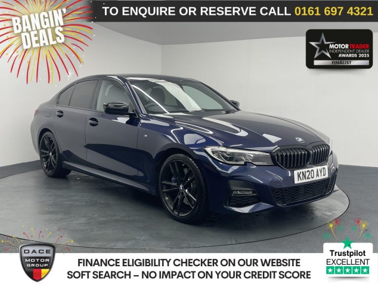 Used 2020 BLUE BMW 3 SERIES Saloon 2.0 320i M Sport Plus Edition Saloon 4dr Petrol Auto Euro 6 (s/s) (184 ps) PETROL (reg. 2020-06-11) (Automatic) for sale in Stockport