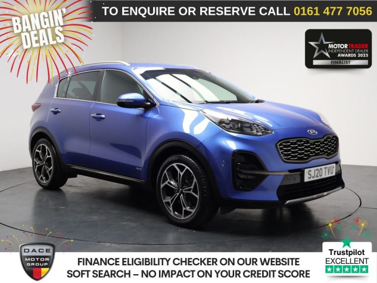 Used 2020 BLUE KIA SPORTAGE SUV 1.6 T-GDi GT-Line SUV 5dr Petrol DCT AWD Euro 6 (s/s) (174 bhp) PETROL (reg. 2020-03-19) (Automatic) for sale in Stockport
