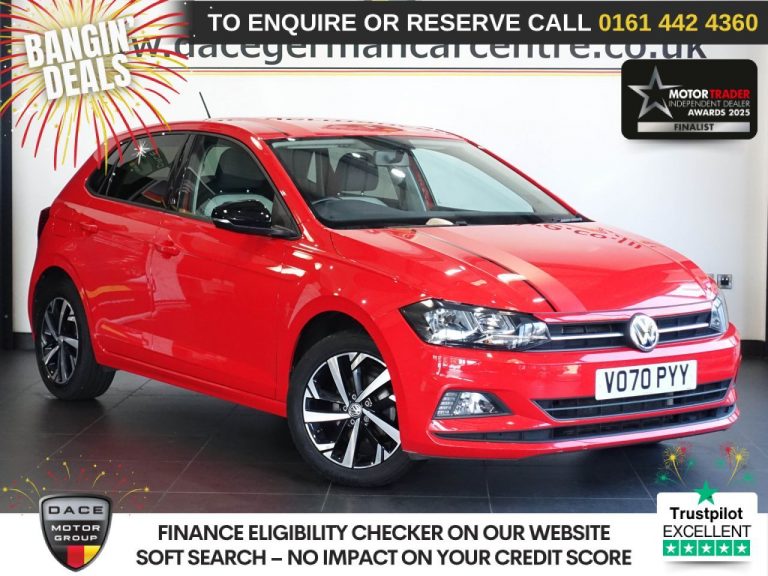Used 2020 RED VOLKSWAGEN POLO Hatchback 1.0 TSI GPF beats Hatchback 5dr Petrol DSG Euro 6 (s/s) (95 ps) PETROL (reg. 2020-09-11) (Automatic) for sale in Stockport