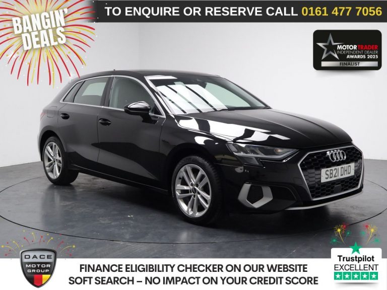 Used 2021 BLACK AUDI A3 Hatchback 1.5 TFSI 35 Sport Sportback 5dr Petrol S Tronic Euro 6 (s/s) (150 ps) PETROL (reg. 2021-05-27) (Automatic) for sale in Stockport