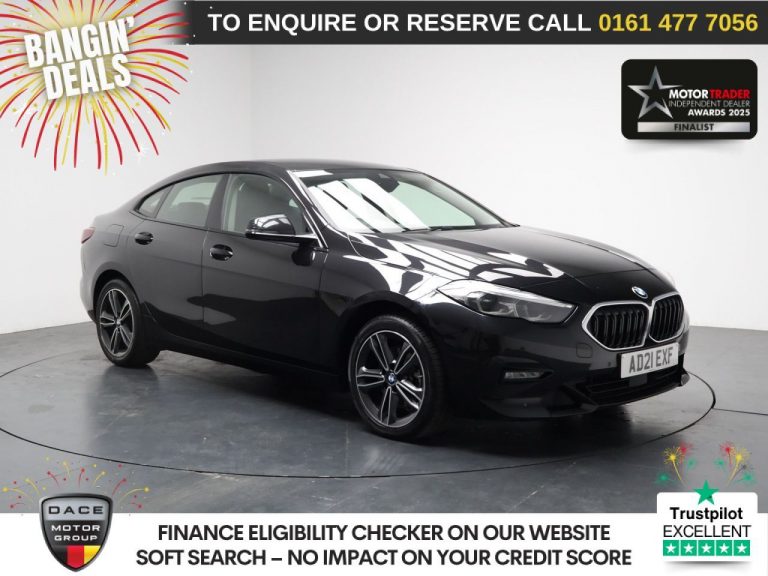 Used 2021 BLACK BMW 2 SERIES GRAN COUPE Saloon 2.0 218d Sport (LCP) Saloon 4dr Diesel Auto Euro 6 (s/s) (150 ps) DIESEL (reg. 2021-07-30) (Automatic) for sale in Stockport