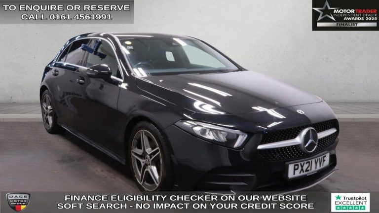Used 2021 BLACK MERCEDES-BENZ A-CLASS Hatchback 2.0 A200d AMG Line Hatchback 5dr Diesel 8G-DCT Euro 6 (s/s) (150 ps) DIESEL (reg. 2021-07-01) (Automatic) for sale in Stockport