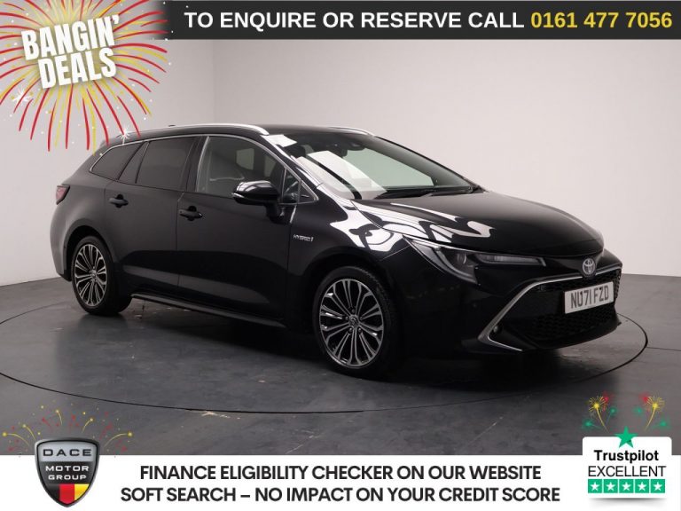 Used 2021 BLACK TOYOTA COROLLA Estate 1.8 VVT-h GPF Excel Touring Sports 5dr Petrol Hybrid CVT Euro 6 (s/s) (122 ps) PETROL HYBRID (reg. 2021-10-13) (Automatic) for sale in Stockport