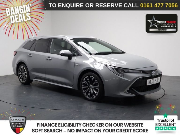 Used 2021 GREY TOYOTA COROLLA Estate 1.8 VVT-h GPF Excel Touring Sports 5dr Petrol Hybrid CVT Euro 6 (s/s) (122 ps) PETROL HYBRID (reg. 2021-09-07) (Automatic) for sale in Stockport