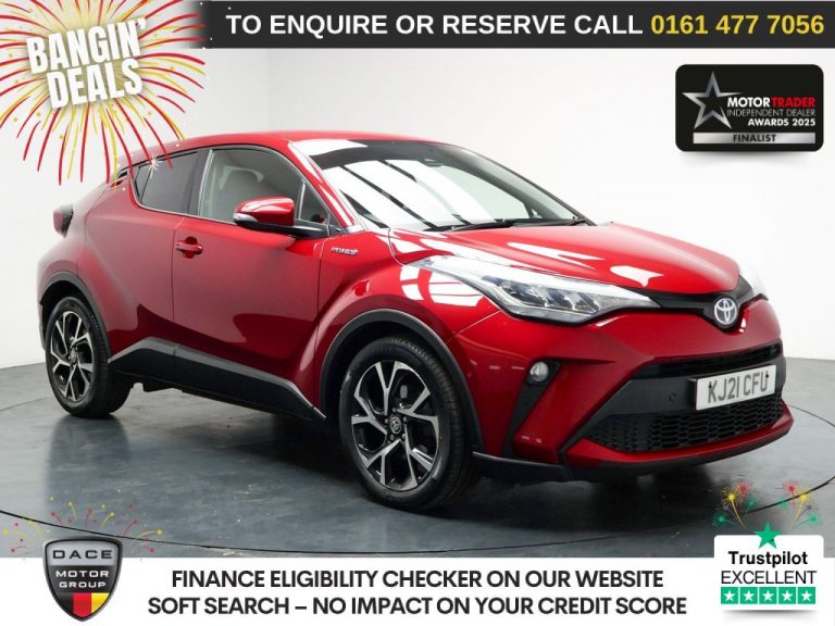 Used 2021 RED TOYOTA C-HR SUV 2.0 VVT-h GPF Design SUV 5dr Petrol Hybrid CVT Euro 6 (s/s) (184 ps) PETROL HYBRID (reg. 2021-06-30) (Automatic) for sale in Stockport