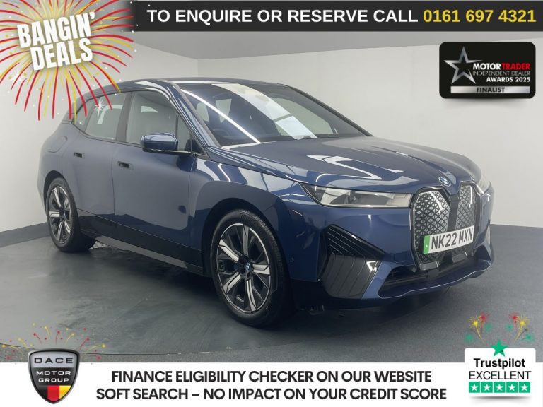 Used 2022 BLUE BMW IX SUV 40 76.6kWh M Sport SUV 5dr Electric Auto xDrive (326 ps) ELECTRIC (reg. 2022-03-10) (Automatic) for sale in Stockport