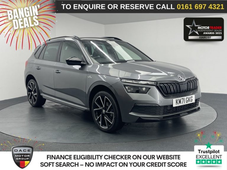 Used 2022 GREY SKODA KAMIQ SUV 1.0 TSI Monte Carlo SUV 5dr Petrol DSG Euro 6 (s/s) (110 ps) PETROL (reg. 2022-01-31) (Automatic) for sale in Stockport