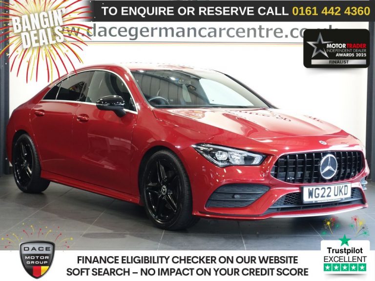 Used 2022 RED MERCEDES-BENZ CLA Saloon 1.3 CLA180 AMG Line Coupe 4dr Petrol 7G-DCT Euro 6 (s/s) (136 ps) PETROL (reg. 2022-07-31) (Automatic) for sale in Stockport