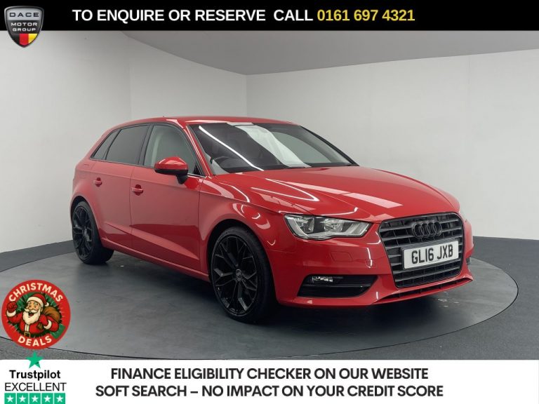 Used 2016 RED AUDI A3 Hatchback 2.0 TDI Sport Sportback 5dr Diesel S Tronic Euro 6 (s/s) (Nav) (150 ps) DIESEL (reg. 2016-05-17) (Automatic) for sale in Stockport