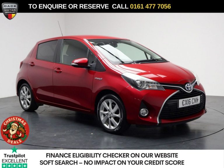 Used 2016 RED TOYOTA YARIS Hatchback 1.5 VVT-h Excel Hatchback 5dr Petrol Hybrid E-CVT Euro 6 (15in Alloy) (101 ps) PETROL HYBRID (reg. 2016-03-24) (Automatic) for sale in Stockport