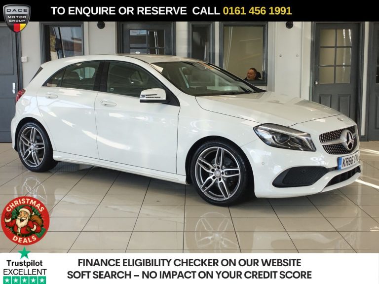 Used 2016 WHITE MERCEDES-BENZ A-CLASS Hatchback 1.6 A160 AMG Line (Premium) Hatchback 5dr Petrol 7G-DCT Euro 6 (s/s) (102 ps) PETROL (reg. 2016-10-31) (Automatic) for sale in Stockport