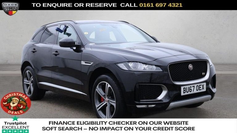 Used 2017 BLACK JAGUAR F-PACE SUV 3.0 V6 S SUV 5dr Petrol Auto AWD Euro 6 (s/s) (380 ps) PETROL (reg. 2017-12-20) (Automatic) for sale in Stockport