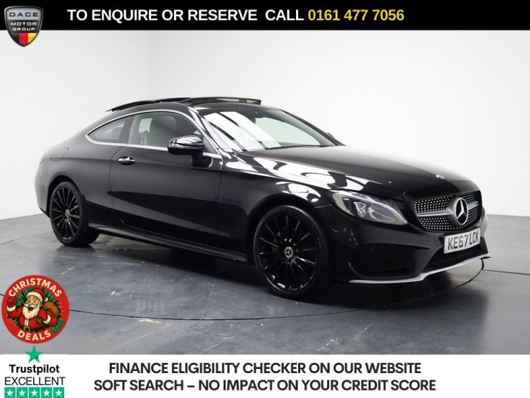 Used 2017 BLACK MERCEDES-BENZ C-CLASS Coupe 2.0 C200 AMG Line (Premium) Coupe 2dr Petrol G-Tronic+ Euro 6 (s/s) (184 ps) PETROL (reg. 2017-11-02) (Automatic) for sale in Stockport