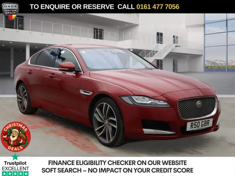 Used 2017 RED JAGUAR XF Saloon 2.0i Portfolio Saloon 4dr Petrol Auto AWD Euro 6 (s/s) (250 ps) PETROL (reg. 2017-06-30) (Automatic) for sale in Stockport