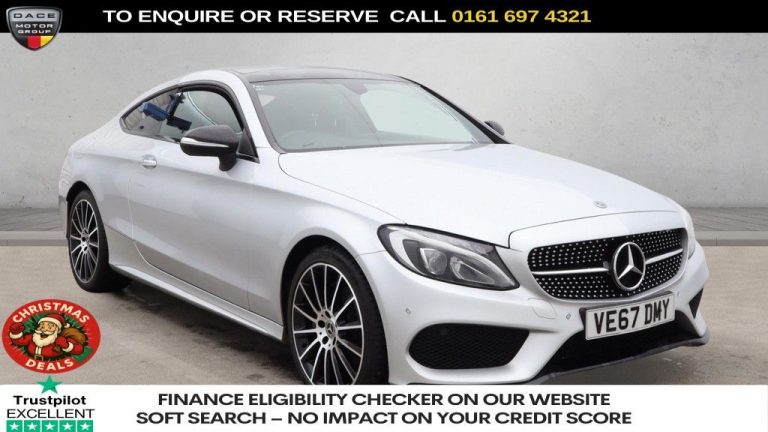 Used 2017 SILVER MERCEDES-BENZ C-CLASS Coupe 2.0 C200 AMG Line (Premium) Coupe 2dr Petrol G-Tronic+ Euro 6 (s/s) (184 ps) PETROL (reg. 2017-11-30) (Automatic) for sale in Stockport