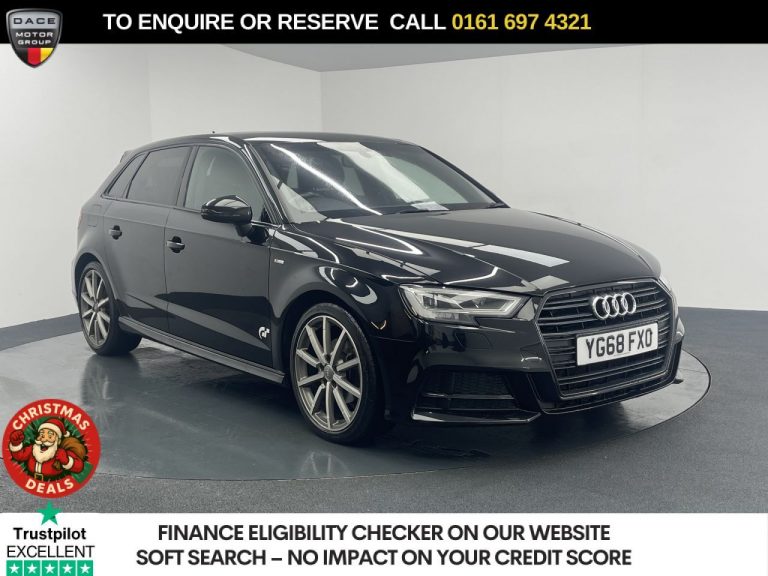 Used 2018 BLACK AUDI A3 Hatchback 2.0 TDI 35 Black Edition Sportback 5dr Diesel S Tronic Euro 6 (s/s) (150 ps) DIESEL (reg. 2018-09-03) (Automatic) for sale in Stockport