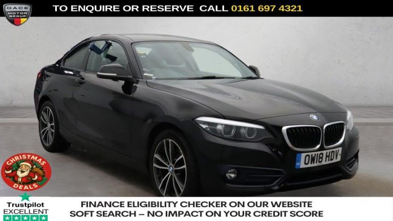 Used 2018 BLACK BMW 2 SERIES Coupe 2.0 220i Sport Coupe 2dr Petrol Auto Euro 6 (s/s) (184 ps) PETROL (reg. 2018-06-28) (Automatic) for sale in Stockport